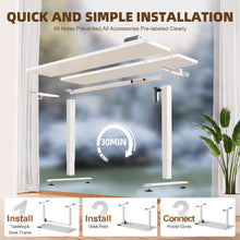 Load image into Gallery viewer, Veken 55 Inch Large Electric Standing Desk, Gaming Table, White | Height Adjustable Sit Stand Up Computer Tables for Home Office, Study , Writing, Suit students, employees and group work