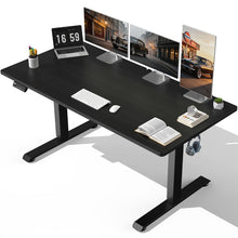 Load image into Gallery viewer, Veken 63" x 28" Super Large Standing Desk, Height Adjustable Electric Computer Desk, Sit to Stand Up, Modern Workstation for Home Office, Walking Pad, Writing, Gaming Bedroom Study, Black
