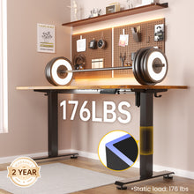 Load image into Gallery viewer, Veken 55" x 23.6" Super Large Standing Desk, Height Adjustable Electric Computer Desk, Sit to Stand Up, Modern Workstation for Home Office, Walking Pad, Writing, Gaming Bedroom Study, Brown