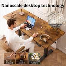 Load image into Gallery viewer, Veken 55" x 23.6" Super Large Standing Desk, Height Adjustable Electric Computer Desk, Sit to Stand Up, Modern Workstation for Home Office, Walking Pad, Writing, Gaming Bedroom Study, Brown