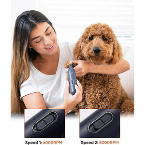 Loomla Dog Nail Grinder,USB Rechargeable Pet Nail Grinder＆trimmer, Paws Grooming,Pet Nail Clipper,Dark Blue