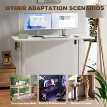 Load image into Gallery viewer, Veken 55 Inch Large Electric Standing Desk, Gaming Table, White | Height Adjustable Sit Stand Up Computer Tables for Home Office, Study , Writing, Suit students, employees and group work