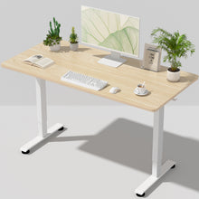 Load image into Gallery viewer, Veken 55 Inch Large Electric Standing Desk, Gaming Table, Nature | Height Adjustable Sit Stand Up Computer Tables for Home Office, Study , Writing, Suit students, employees and group work