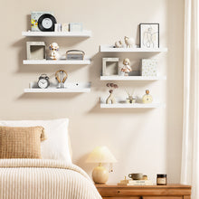 Load image into Gallery viewer, BAYKA 15.7x5.12" Floating Shelves for Wall,Room Decor,Raised Lip,6 Pack Wooden Picture Ledge, Lego Display, Bookshelf, Trinkets, Perfume, Storage in Bedroom,Bathroom,Living Room,Kids Room,White