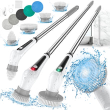 Load image into Gallery viewer, Ophanie Electric Spin Scrubber, Shower Scrubber with Long Handle and 9 Replaceable Brush Heads, IPX8 Cordless Power Scrubber &amp; 2 Speeds, Electric Cleaning Brush for Bathroom, Tub, Tile, Floor, Glass