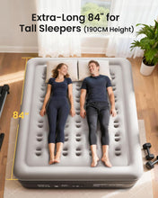 Load image into Gallery viewer, OhGeni Cal King Air Mattress with Built in Pump, 18" Tall Inflatable Blow Up Bed, Luxury Comfort for People(190CM Height), Keep Feet from Dangling, Foldable &amp; Portable Colchon inflables, Black