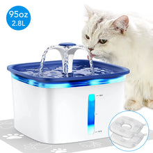 Load image into Gallery viewer, 95oz/2.8L Pet Fountain, Cat Dog Water Fountain Dispenser with Smart Pump,Blue