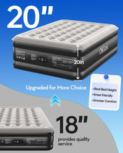 Load image into Gallery viewer, OhGeni 20" Queen Air Mattress (1-Pack) with Built in Pump, Inflatable Blow Up Bed, Upgraded Air Column Support for Enhanced Stability, Raised Height for Easy Entry &amp; Exit, 650 lbs Capacity
