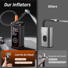 Load image into Gallery viewer, OlarHike Tire Inflator Portable Air Compressor,3X Fast Inflation, 4*3000mAh | Powerful Battery, Cordless air pump for Car Tires, Off-road Vehicle, Pickups, SUVs, Digital Pressure Gauge/Auto Shuttoff