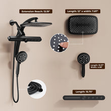 Load image into Gallery viewer, Veken 12" Rain Shower Head with Handheld,3-in-1 High Pressure Shower Combo,Matte Black