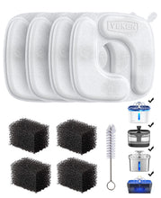 Load image into Gallery viewer, Veken Cat Water Fountain Filters, 4 Pack Replacement Filters &amp; 4 Pack Replacement Pre-Filter Sponges Set for 50oz, 84oz, 95oz or 108oz Automatic Pet Fountain Dog Water Dispenser