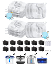 Load image into Gallery viewer, Veken Cat Water Fountain Filters, 12 Pack Replacement Filters &amp; 12 Pack Replacement Pre-Filter Sponges Set for 50oz, 84oz, 95oz or 108oz Automatic Pet Fountain Dog Water Dispenser