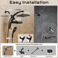 Load image into Gallery viewer, Veken 12" Rain Shower Head with Handheld,3-in-1 High Pressure Shower Combo,Matte Black