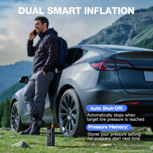 Load image into Gallery viewer, OlarHike Tire Inflator Portable Air Compressor, Cordless Electric Bike Pump | Smart Dual Hose System,Auto Stop Air Pump for Car Tires,Bicycles,Motorcycles with LED Light &amp; Digital Pressure Gauge