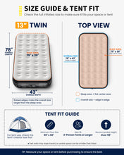 Load image into Gallery viewer, OhGeni 13" Raised Twin Air Mattress with Built in Pump, Blow Up Bed, 300lb