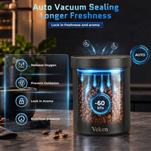 Load image into Gallery viewer, Veken Electric Vacuum Coffee Canister with Window, Auto-Seal Container,14OZ