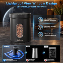 Load image into Gallery viewer, Veken Electric Vacuum Coffee Canister with Window, Auto-Seal Container,14OZ