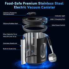 Load image into Gallery viewer, Veken Electric Vacuum Coffee Canister with Window, Auto-Seal Container,14OZ
