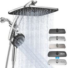 Load image into Gallery viewer, Ophanie 12-inch Coverage High Pressure Rain Shower Head Combo with Magnetic Handheld Shower Heads, Wide Rainfall &amp; 8 Modes Showerhead, Dual Anti-Clog Nozzles for Ultimate Experience