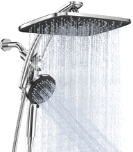 Load image into Gallery viewer, Veken 14" Luxurious Shower Head with Handheld,Full Body Coverage,Power Wash | Magnetic Hand Held,Dual Rain Shower Heads Combo,Large Rainfall,Double Detachable Showerhead,Ducha Para Shower,Chrome,Sliver