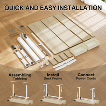 Load image into Gallery viewer, Veken 47-Inch Electric Standing Desk with Drawers, Adjustable Table, Wood