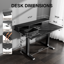 Load image into Gallery viewer, Veken 47-Inch Electric Standing Desk with Drawers, Adjustable Table, Black