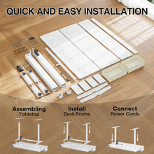 Load image into Gallery viewer, Veken 55-Inch Electric Standing Desk with Drawers, Adjustable Table, White
