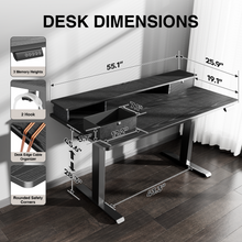 Load image into Gallery viewer, Veken 55-Inch Electric Standing Desk with Drawers, Adjustable Table, Black