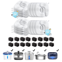 Load image into Gallery viewer, Veken Cat Water Fountain Filters, 16 Pack Replacement Filters &amp; 16 Pack Replacement Pre-Filter Sponges Set for 85oz, 95oz, 108oz Automatic Pet Fountain Dog Water Dispenser
