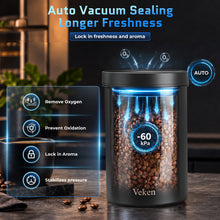 Load image into Gallery viewer, Veken Electric Vacuum Coffee Canister with Window, Auto-Seal Container,19OZ