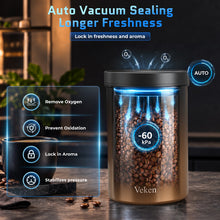 Load image into Gallery viewer, Veken Electric Vacuum Coffee Canister with Window, Auto-Seal Container,19OZ