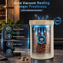 Load image into Gallery viewer, Veken Electric Vacuum Coffee Canister with Window, Auto-Seal Container,19OZ