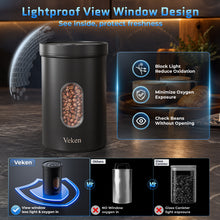 Load image into Gallery viewer, Veken Electric Vacuum Coffee Canister with Window, Auto-Seal Container,19OZ