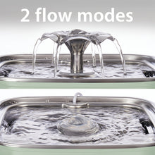 Load image into Gallery viewer, Veken Innovation Award Winner Stainless Steel Cat Water Fountain, 108oz/3.2L Automatic Pet Fountain Dog Water Dispenser with Replacement Filters &amp; Silicone Mat for Cats, Dogs (Tea Green)