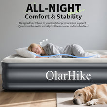 Load image into Gallery viewer, OlarHike Air Mattress Queen with Built in Pump, Inflatable Mattress Blow up Mattress, 18" Colchones Inflables Foldable Air Bed for Guest &amp; Home, Ideal for Camping, 700lbs