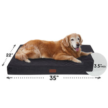 Load image into Gallery viewer, Ophanie 35in navy Orthopedic Dog Bed For Large Dogs with Egg Crate Foam Support and Non-Slip Bottom, Waterproof and Machine Washable Removable Pet Bed Cover,L size(35&quot;x22&quot;x3.5&quot;)