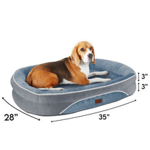 Load image into Gallery viewer, Ophanie Luxury Sofa Orthopedic Dog Bed For Large Dogs, Removable, Machine Washable Plush Cover, and Non-Slip Bottom with Four-Sided Bolster Cushion, Gray (35&quot;x28&quot;x6&quot;)