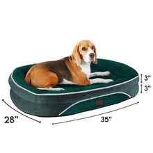 Load image into Gallery viewer, Ophanie Luxury Sofa Orthopedic Dog Bed For Large Dogs, Removable, Machine Washable Plush Cover, and Non-Slip Bottom with Four-Sided Bolster Cushion, Gray (35&quot;x28&quot;x6&quot;)