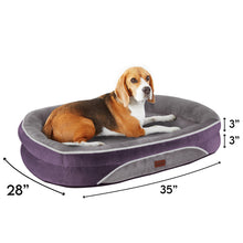 Load image into Gallery viewer, Ophanie Luxury Sofa Orthopedic Dog Bed For Large Dogs, Removable, Machine Washable Plush Cover, and Non-Slip Bottom with Four-Sided Bolster Cushion, Gray (35&quot;x28&quot;x6&quot;)