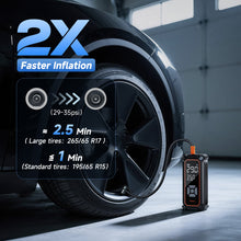 Load image into Gallery viewer, Ophanie Tire Inflator Portable Air Compressor, 9000mAh, 150PSI, Auto Air Pump for Car Tires, Motorcycle, Bicycle, Electric Pump with LED Light，Digital Pressure Gauge &amp; Auto Shut-Off