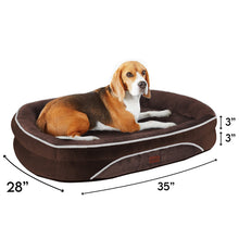 Load image into Gallery viewer, Ophanie Luxury Sofa Orthopedic Dog Bed For Large Dogs, Removable, Machine Washable Plush Cover, and Non-Slip Bottom with Four-Sided Bolster Cushion, Gray (35&quot;x28&quot;x6&quot;)