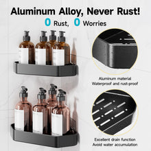 Load image into Gallery viewer, Veken Aluminum Corner Shower Caddy 4-Pack, Never Rust&amp;Large Capacity, Black