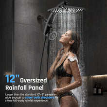 Load image into Gallery viewer, Ophanie 12-inch Coverage High Pressure Rain Shower Head Combo with Magnetic Handheld Shower Heads, Wide Rainfall &amp; 8 Modes Showerhead, Dual Anti-Clog Nozzles for Ultimate Experience