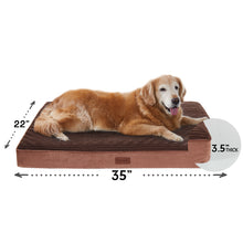 Load image into Gallery viewer, Ophanie 35in navy Orthopedic Dog Bed For Large Dogs with Egg Crate Foam Support and Non-Slip Bottom, Waterproof and Machine Washable Removable Pet Bed Cover,L size(35&quot;x22&quot;x3.5&quot;)