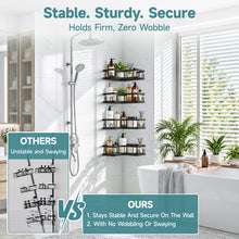 Load image into Gallery viewer, Veken Large Capacity Corner Shower Caddy 7-Pack, Advanced Rustproof Design, Black
