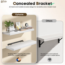 Load image into Gallery viewer, Ophanie 22.5 inch 2 Pack Wood Floating Shelves, Hanging Float Shelf for Wall Mounted Decorative Shelves, 6.7 x 23 Inch, Set of 2, White