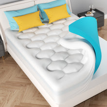 Load image into Gallery viewer, Ophanie 4-inch Dual Layer Mattress Topper with Mattress Pad Cover, 2&quot; Gel Memory Foam and 2&quot; Down Alternative Pillow Top - Medium Support, Deep-Pocket Skirt, Cooling