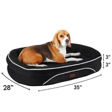 Load image into Gallery viewer, Ophanie Luxury Sofa Orthopedic Dog Bed For Large Dogs, Removable, Machine Washable Plush Cover, and Non-Slip Bottom with Four-Sided Bolster Cushion, Gray (35&quot;x28&quot;x6&quot;)