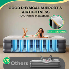 Load image into Gallery viewer, Ophanie Queen Air Mattress 18in Puncture Resistant Air Beds with Built in Pump, Elevated Quick Inflation/Deflation Inflatable Beds for Camping, Indoor Colchon, Guests Air Bed, Drak Gray