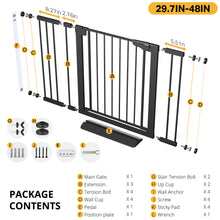 Load image into Gallery viewer, Cumbor 36" Extra Tall Baby Gate for Stairs, 30-48" Dog Gate Indoor Black Mom's Choice Awards Winner, Double Lock Safety for Doorways, Child Gate for Toddlers &amp; Pets, Pressure or Hardware Mounted
